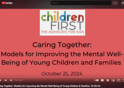 Caring Together: Models for Improving the Mental Well-Being of Young Children and Families, 10-25-24